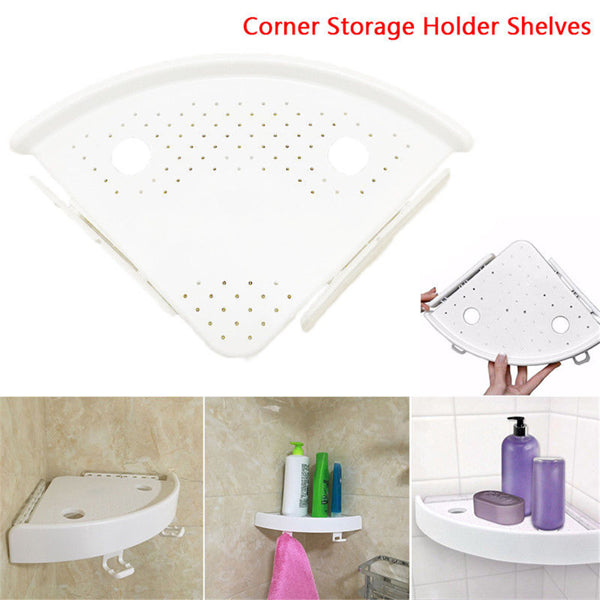 Bathroom Corner Shelf Organizer With Hooks, Easy To Install