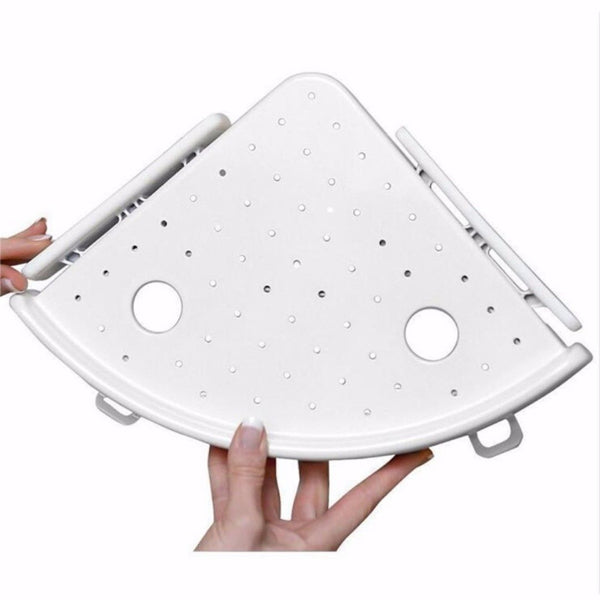 Bathroom Corner Shelf Organizer With Hooks, Easy To Install