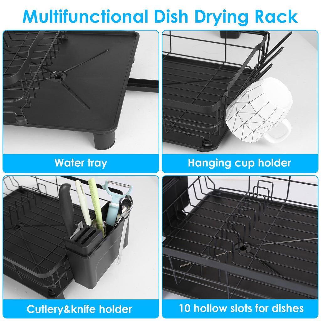 1Pc Dish Drying Rack Drain Board Utensil Holder Organizer Drainer Tableware Organizer Kitchen Countertop Storage Shelf