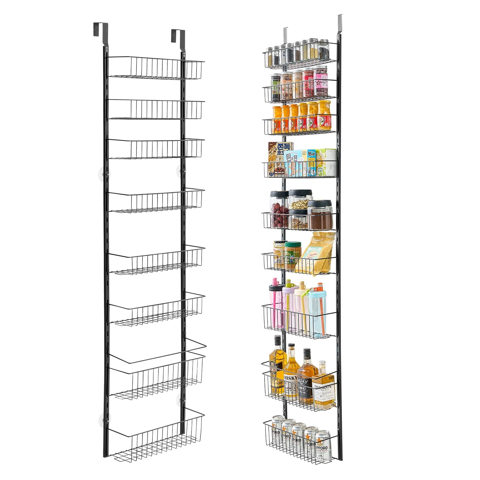 9-Tier Over The Door Pantry Organizer Hanging Storage Rack Adjustable Kitchen