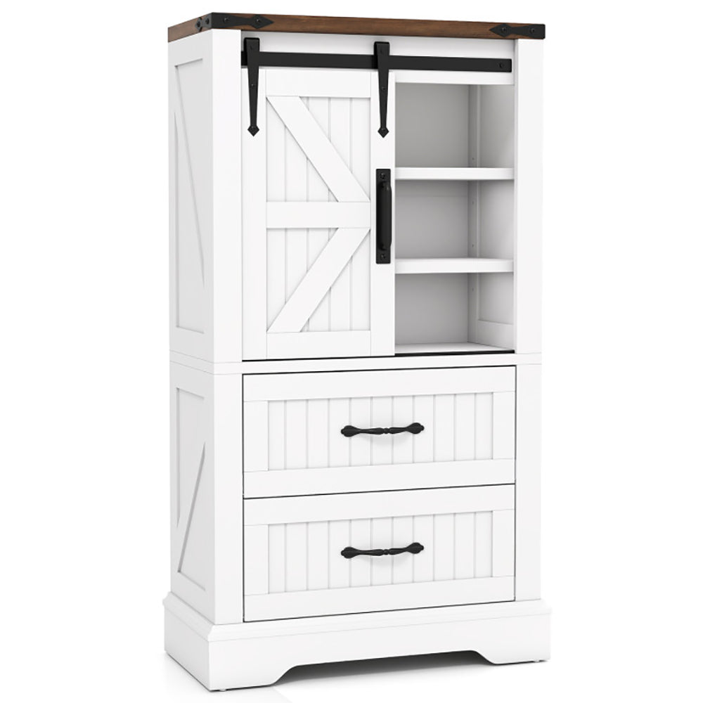 Farmhouse Bathroom Floor Cabinet Freestanding Wooden Storage Organizer