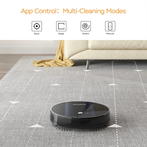 Geek Smart Robot Vacuum Cleaner G6;  Ultra-Thin;  1800Pa Strong Suction;  Automatic Self-Charging;  App Control;  Custom Cleaning;  Great For Hard Floors To Carpets